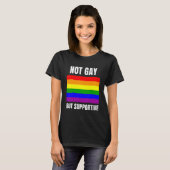 T-shirt Not Gay But Supportive LGBTQ+ Flag Support (Devant entier)
