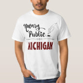 T-shirt Notaire Public Elegant Feather Quill Michigan (Devant)