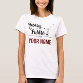 T-shirt Notaire Public Feather Quill Votre nom Customisé (Devant)
