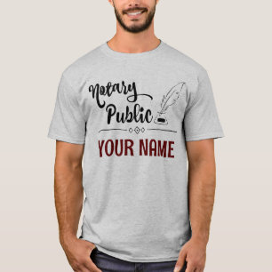 T-shirt Notaire Public Feather Quill Votre nom Customisé