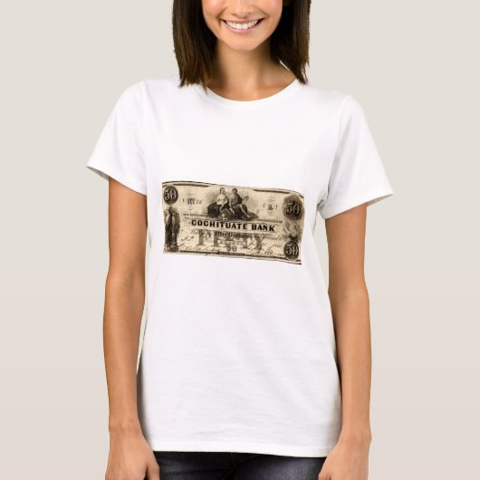 T-shirt Note de 50 dollars Cochituate 1853 (Devant)