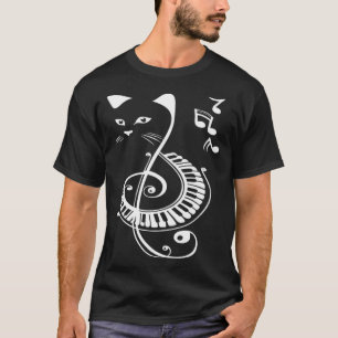 T-shirt Note de musique de piano à chats