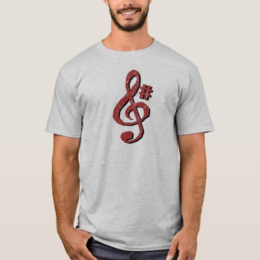 T-shirt note de musique G dièse (Devant)