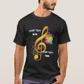 T-shirt Note musicale Fun Treble Clef. Texte modifiable (Devant)