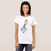 T-shirt Note musicale minimaliste subtile (Devant entier)