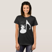 T-shirt Noter Oiseaux Drummer Design (Devant entier)