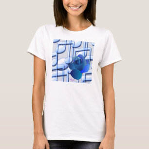 T-shirt Notes bleues de musique et douilles de Flowy de