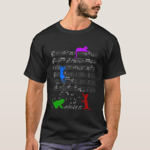 T-shirt Notes de musique de chat Kitty Piano Musicien Clef