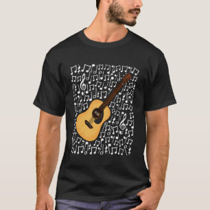 T-shirt Notes de musique de guitare acoustique Guitare Mus