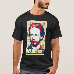 T-shirt Notes de musique de Tchaikovski Pop Art