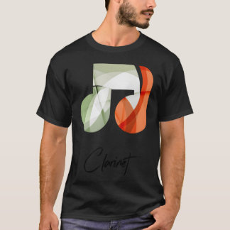 T-shirt Notes de musique magnifiques de clarinette rétro