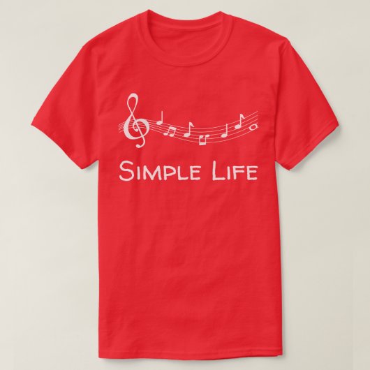 T-shirt Notes de musique Simple Life (Design devant)