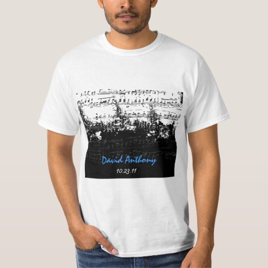 T-shirt Notes de musique Stars Bar Mitzvah T Shirt (Devant)