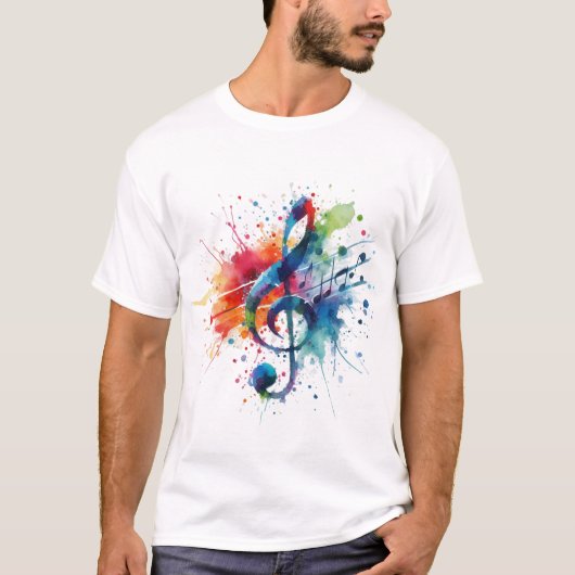 T-shirt Notes de musique Treble Clef (Devant)