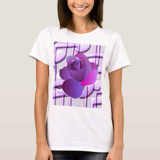 T-shirt Notes de musique violet Rose Débardeur de coupe vi (Devant)