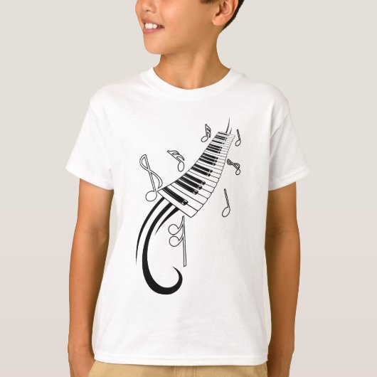 T-shirt Notes de piano et de musique (Devant)