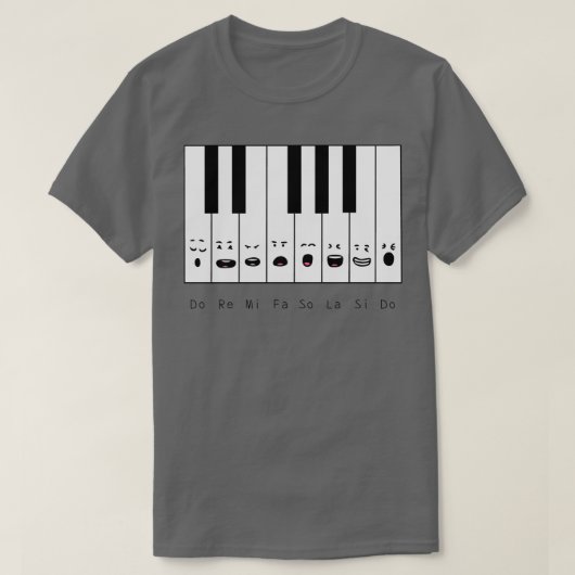 T-shirt Notes de piano mignonnes  (Design devant)