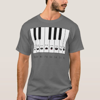 T-shirt Notes de piano mignonnes
