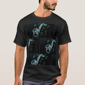T-shirt Notes de saxophone et de musique