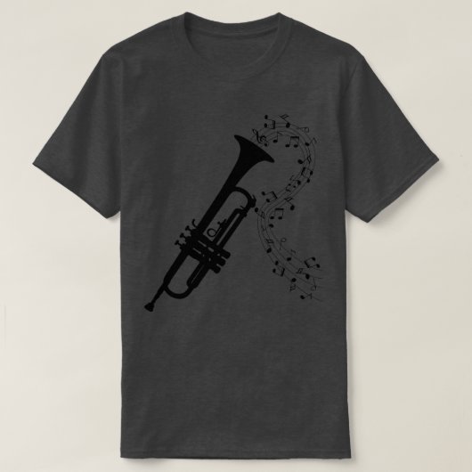 T-shirt Notes de trompette et de musique (Design devant)