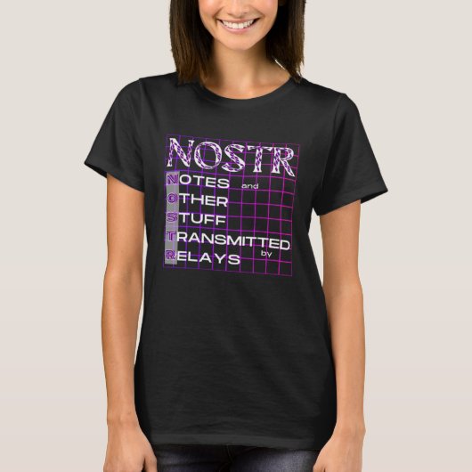 T-shirt Notes et autres documents NOSTR transmis par relai (Devant)