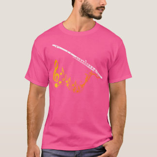 T-shirt Notes Feuille de musique Flûte transverse