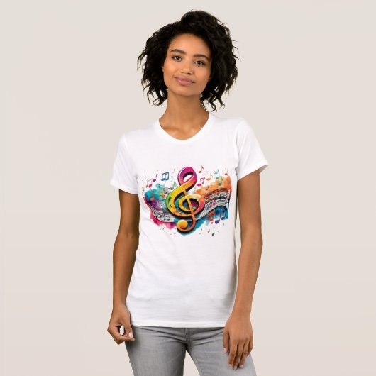 T-shirt Notes musicales (Devant entier)