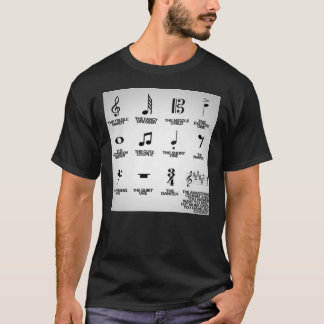 T-shirt Notes musicales avec leurs surnoms amusants