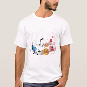 T-shirt Notes musicales avec Linework et Sous