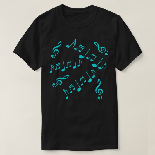 T-shirt Notes musicales bleues (Design devant)
