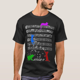 T-shirt Notes musicales chats chatte Kitty Piano