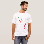 T-shirt Notes musicales colorées (Devant entier)
