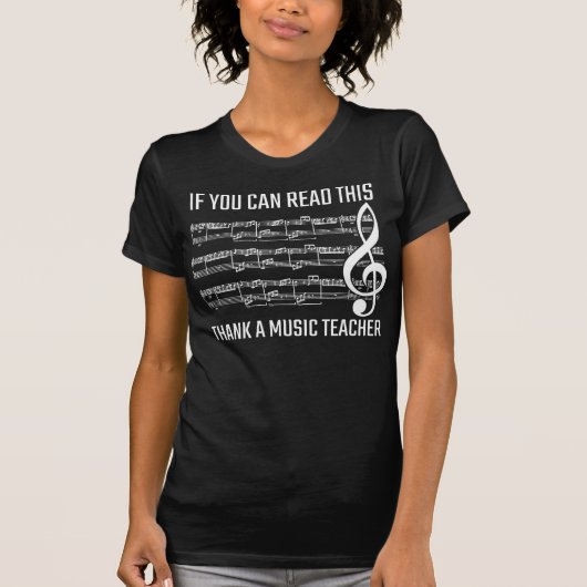 T-shirt Notes musicales compliquées Enseignant de la musiq (Devant)