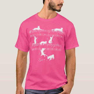 T-shirt Notes musicales de chats Ameublement musicien E. G