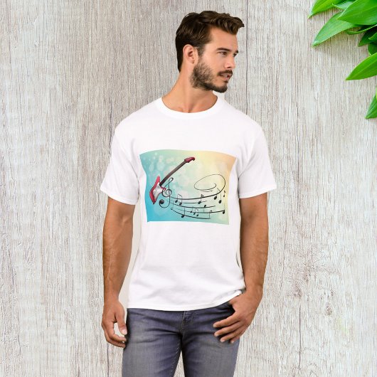 T-shirt Notes musicales de guitare électrique