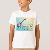 T-shirt Notes musicales de guitare électrique (Devant)