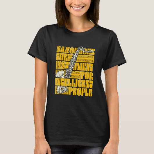 T-shirt Notes musicales de jazz saxophone Sax (Devant)