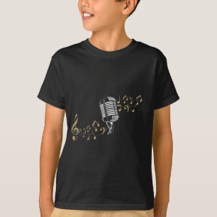 T-shirt Notes musicales du chanteur Microphone Amateur de 