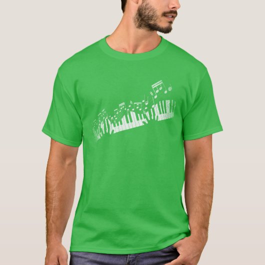 T-shirt Notes musicales Instrument de musique Idée de pian (Devant)