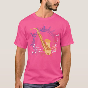 T-shirt Notes musicales Lecteur Saxophone Saxophoniste Jaz