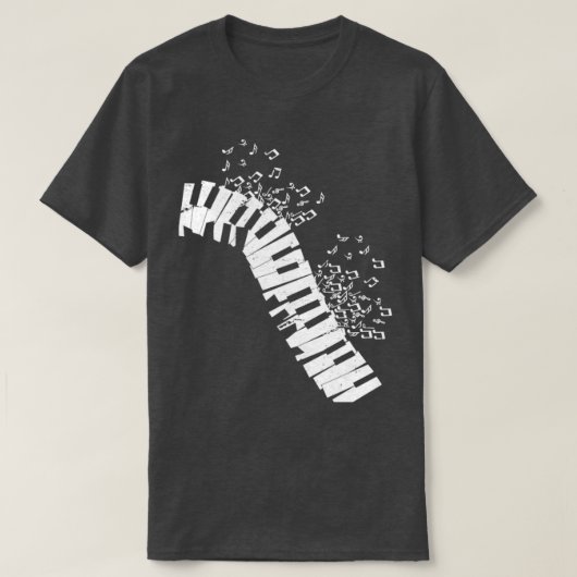 T-shirt Notes musicales Piano (Design devant)