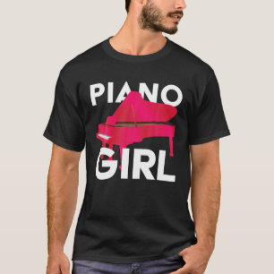 T-shirt Notes musicales Piano Girl Piano Keyboard Pianist