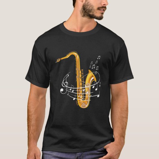 T-shirt Notes sur la feuille de saxophone Reed Woodwing Ja (Devant)