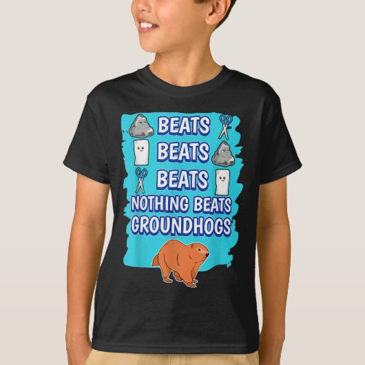 T-shirt Nothing Beats Groundhogs Rock Paper Scissors Game  (Devant)