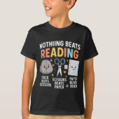 T-shirt Nothing Beats Reading Rock Paper Scissors Funny Bo (Devant)