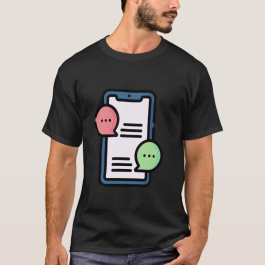 T-shirt Notification de discussion de message textuel de t (Devant)