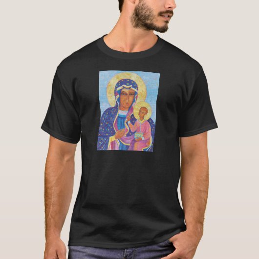 T-shirt Notre-Dame de Czestochowa Vierge Noire Pologne (Devant)