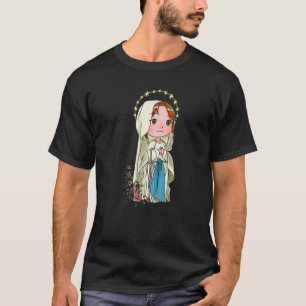 T-shirt Notre-Dame de Lourdes Rosaire Marie Mignonnes Femm