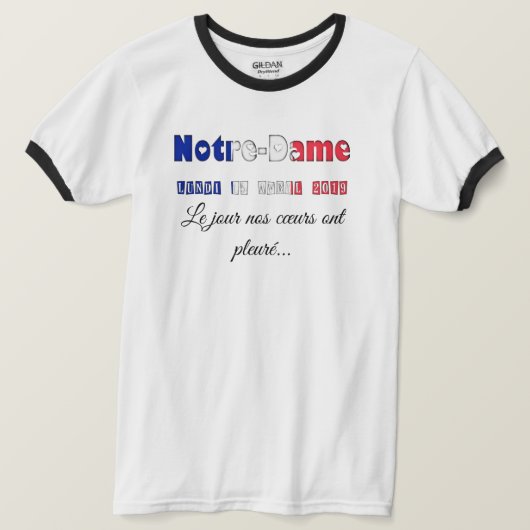 T-shirt Notre-Dame de Paris Jour du Souvenir (Design devant)