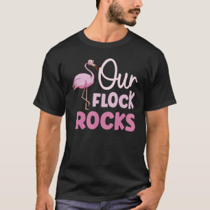 T-shirt Notre Flock Rocks Flamant rose Famille de jumelage